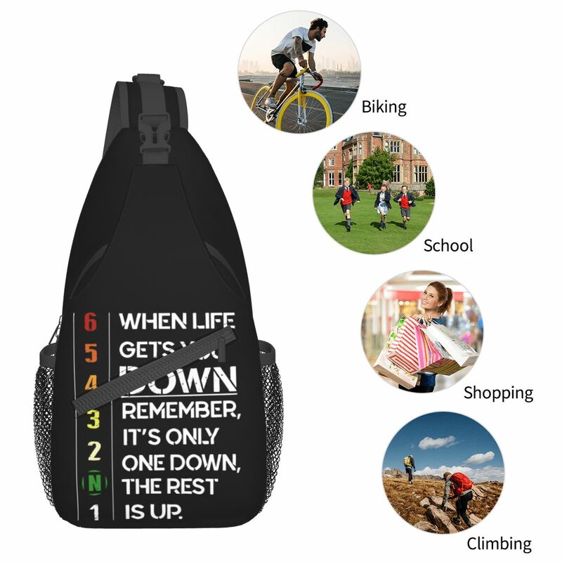 Remember It's Only One Down Crossbody Sling Bags Chest Bag Gear Motorcycle Motivational Gifts Shoulder Backpack Daypack Bookbag