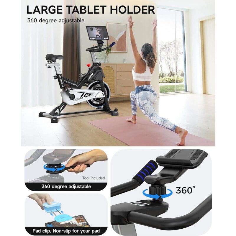 Exercise Bike Stationary, Indoor Cycling Bike with Built-In Bluetooth Sensor Compatible with Exercise bike apps