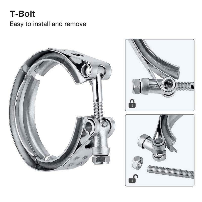 Exhaust Pipe Clamp Stainless Steel Automotive Hose Clamps Exhaust Tubing Connection Tool For Mini Cars SUVs Trucks And Other