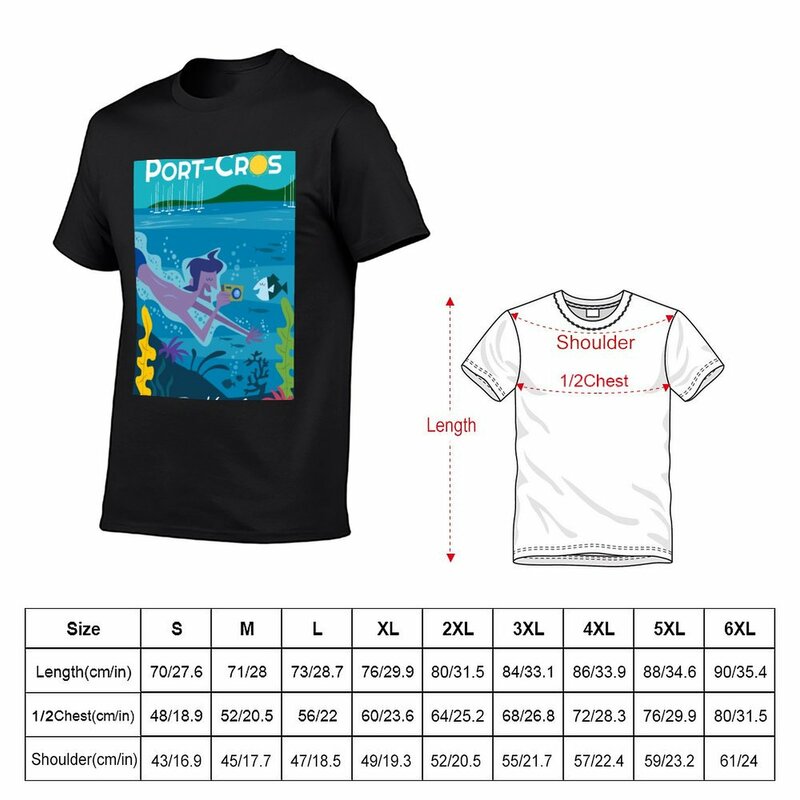 Port-Cros Poster T-Shirt Anime Zoll Anime Kleidung Tops angepasst T-Shirts für Männer