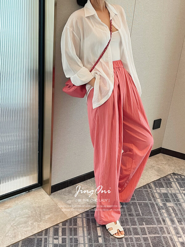 Длинные брюки Y2k, женская одежда, лето 2024, корейский модный стиль, новые элегантные винтажные брюки, Молодежные широкие брюки-карго с высокой талией