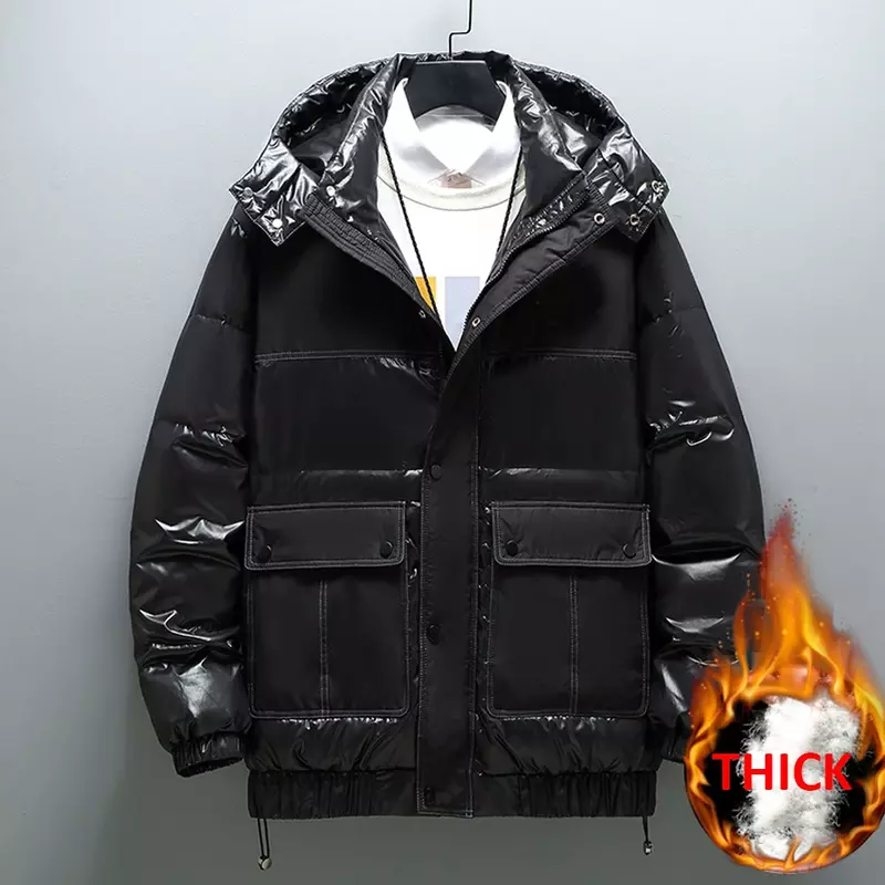 Bright Down Jacket Men New Winter Thick Jacket Coat Plus Size 10XL Puffer Jacket Male Fashion Casual Down Coat Big Size 8XL 10XL