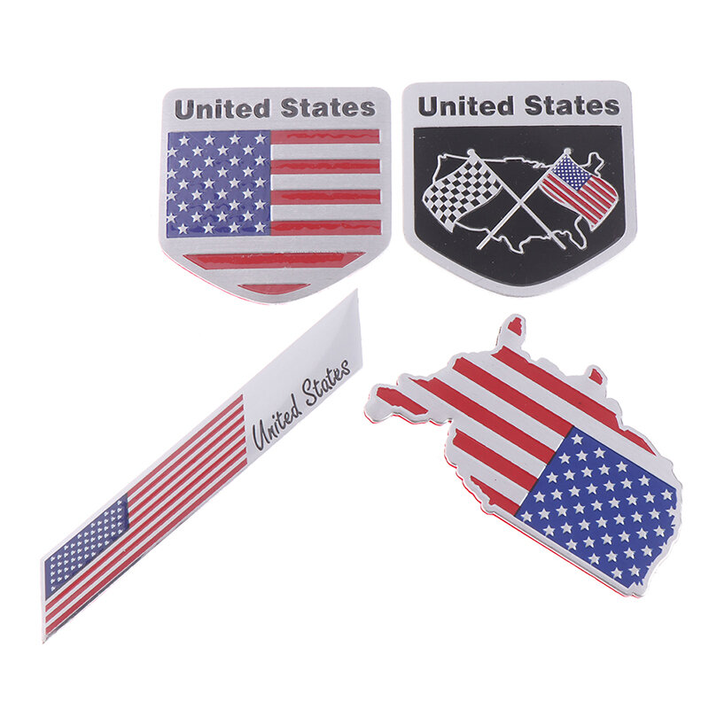 1pc Abzeichen Aufkleber Motorrad Aufkleber Auto Styling 3d Aluminium legierung amerikanische USA Karte National flagge Emblem