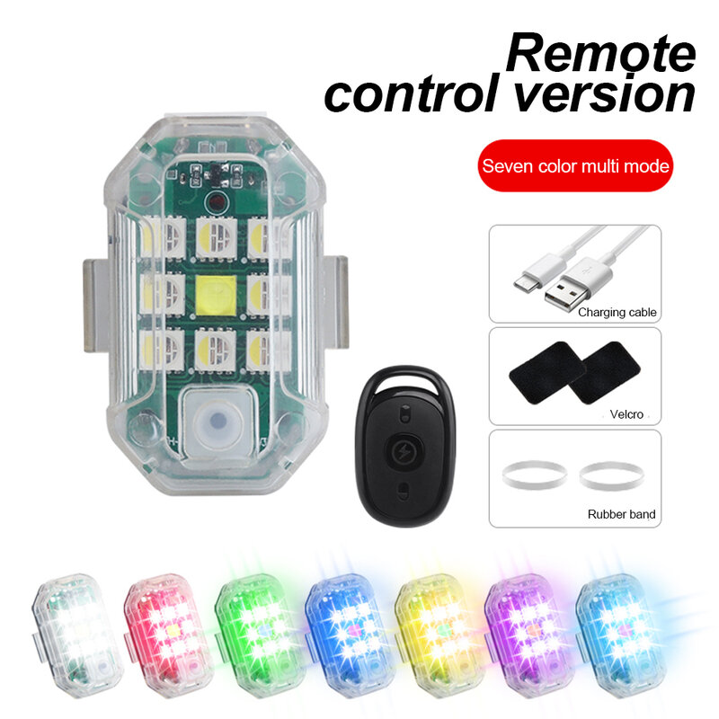 Controle remoto sem fio LED Strobe Light para carro, Auto, motocicleta, bicicleta, Drone, Scooter, lâmpada de aviso anti-colisão, indicador de flash