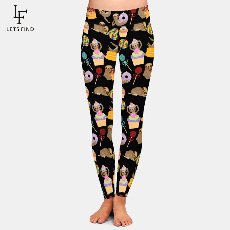 LETSFIND – pantalon de Fitness taille haute pour femme, Leggings à imprimé paresseux 3D, taille haute, Sexy, à la mode, amusant et mignon