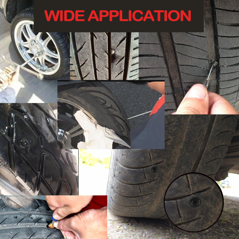 Juego de pinchos para reparación de neumáticos de coche, Kit de herramientas para pinchazos de motocicleta, parches para neumáticos, 5/10 Uds.