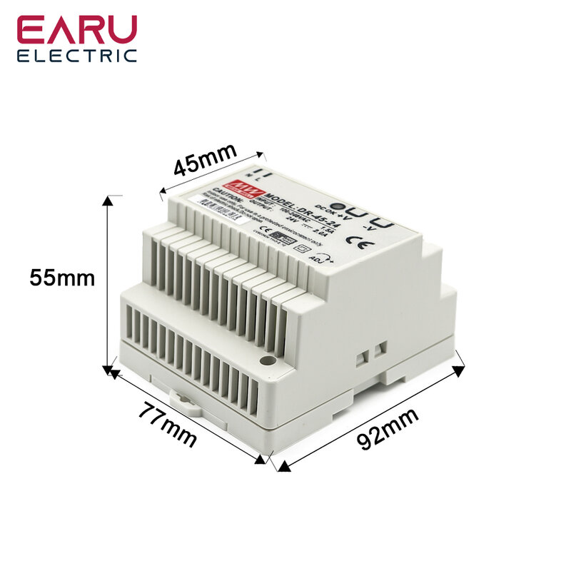 Interruptor de fuente de alimentación de Riel Din Industrial, 15W, 30W, 45W, 60W, salida única, 5V, 12V, 15V, 24V, DR-15, DR-30, DR-45, DR-60