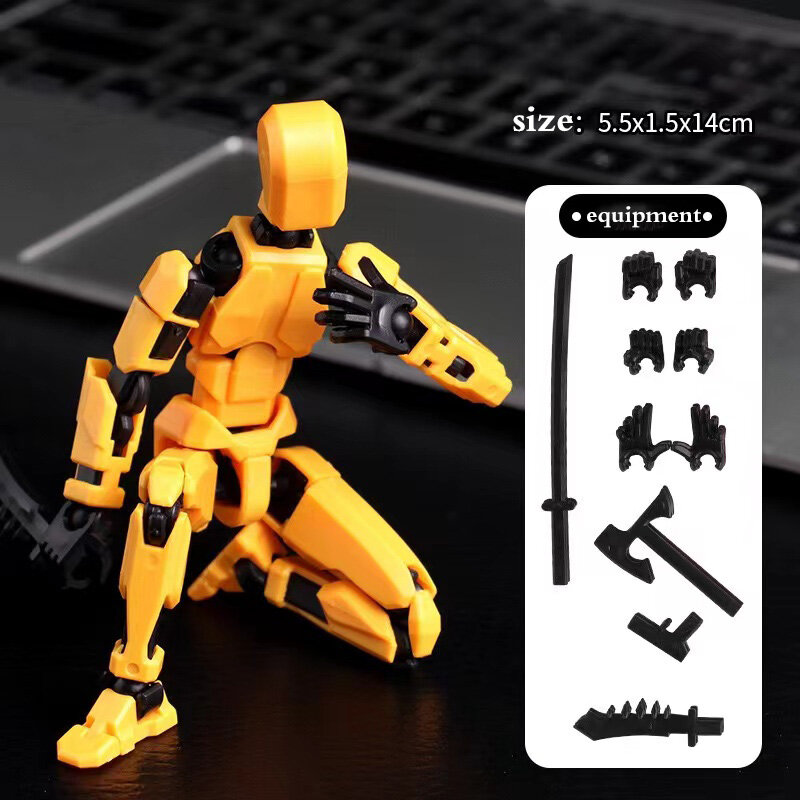 Multi-Jointed Movable Shapeshift Robot 3D Printed Mannequin Lucky 5 Character Figures Toys Parent-children Game For Kids Gifts