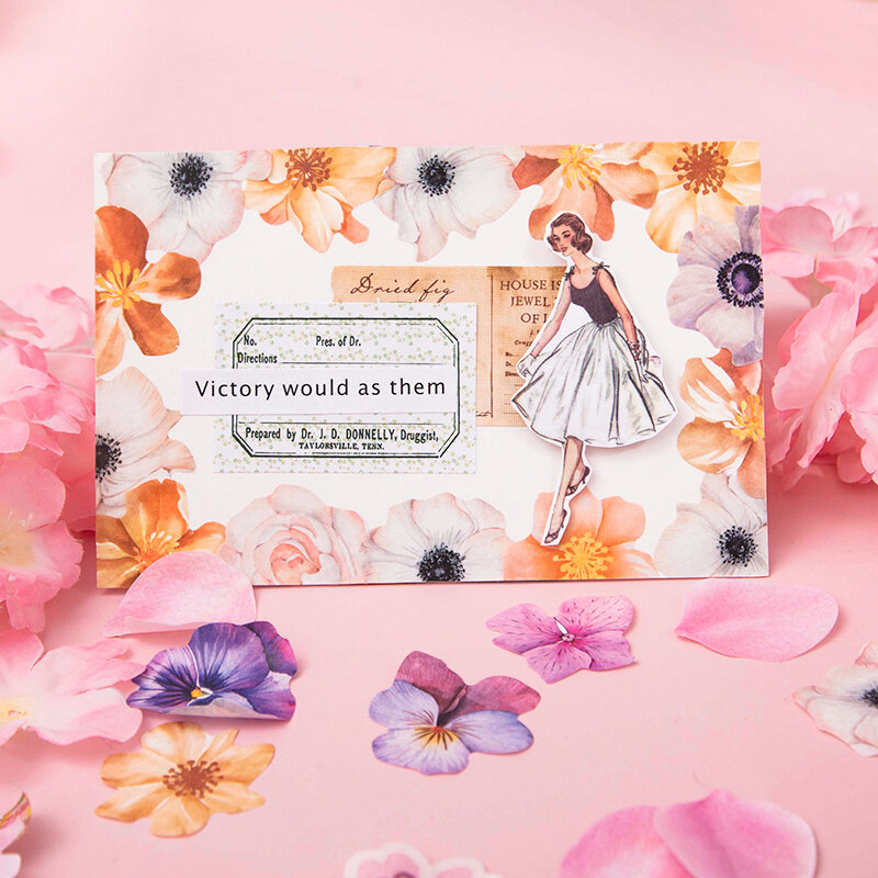 Yoofun 50Pcs/Roll Creative Sakura Washi Papier Sticker Tape Bloem Decoratie Masking Washi Tape Gift Card Journal Planner dagboek