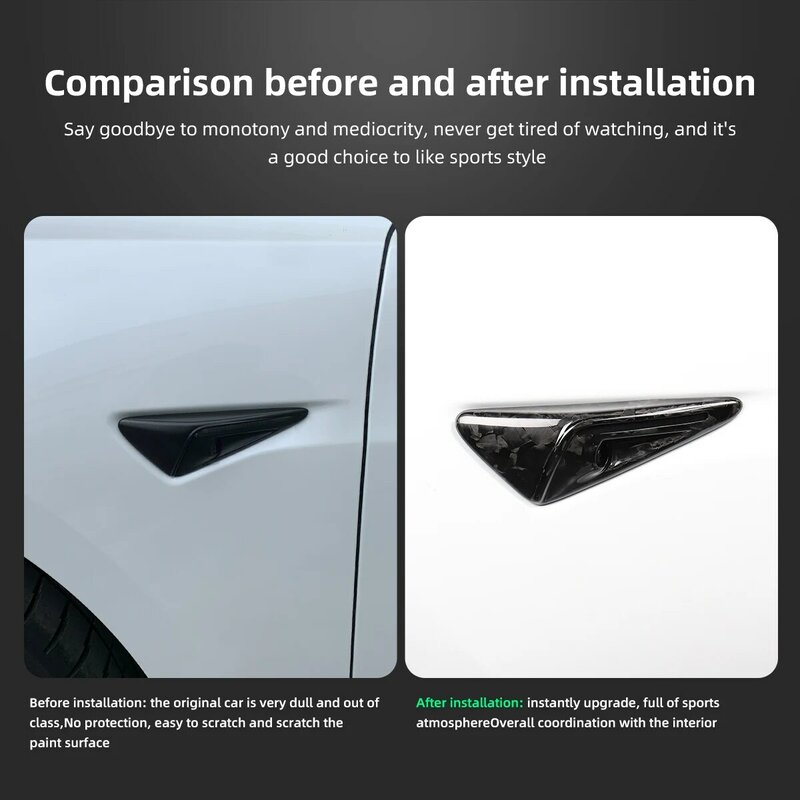 Für Tesla Model3 Y X S Real Carbon Fiber Seite Kamera Schutz Abdeckung Auto Modifikation Zubehör Fender Trim Aufkleber