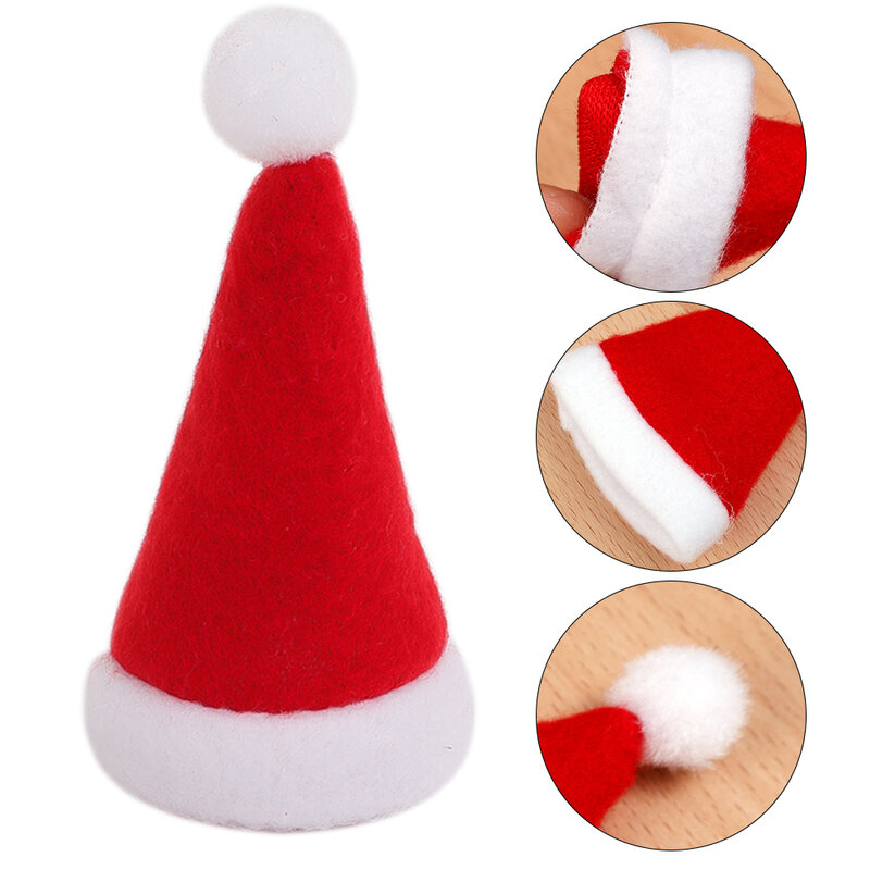 Mini Christmas Wine Bottle Hats Children DIY Toys Home Xmas Party Supplies Festival Kitchen Tableware Dress Up Kawaii Hat