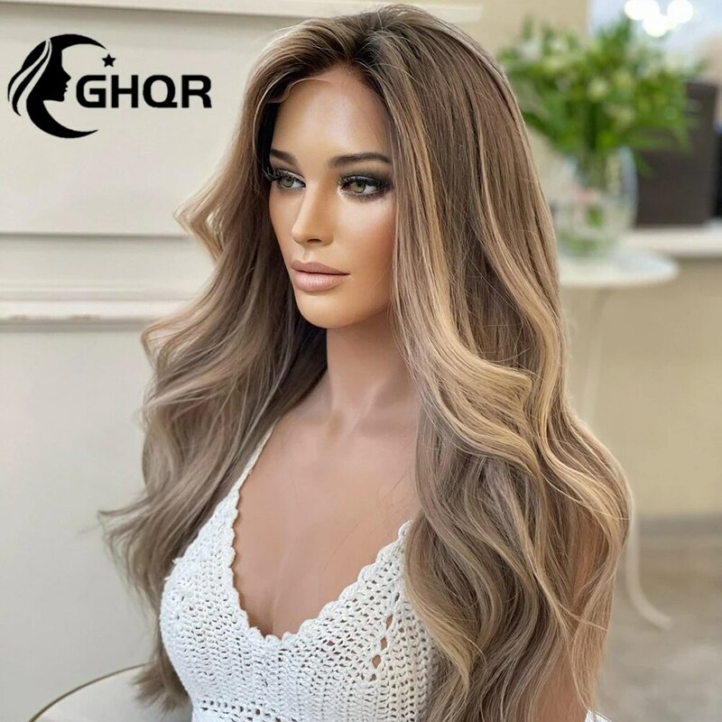 Lace Front Highlight Human Hair Wigs natural wave Hd Transparent Full Lace Pre Plucked Blonde 13x6 Lace Frontal Wig Human Hair