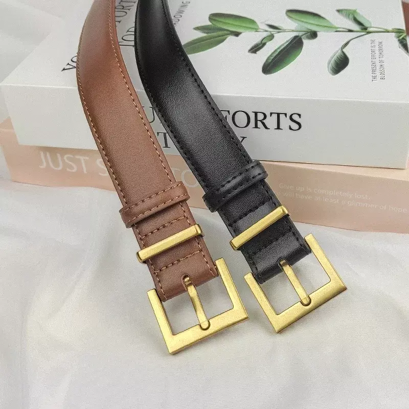 2024 New Women's Genuine Leather Belt Korean Jacket and Jeans Clothing Accessories Fashionable and Versatile Belt