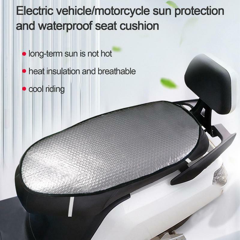 Universal Waterproof Motorcycle Sunscreen Seat Aluminum Film Cover Electric Bike Scooter Sun Pad Heat Insulation Cover Pad