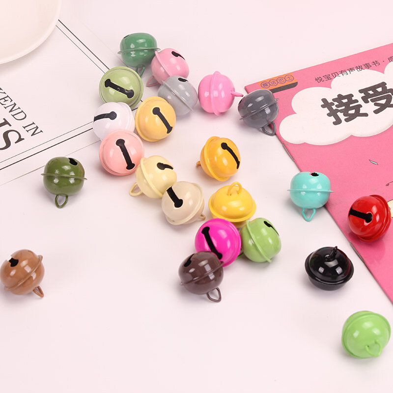 DokiToy-Petite cloche colorée 22mm, accessoires porte-clés, couleur bonbon, métal peint, décoration d'arbre de noël, animal de compagnie, livraison directe