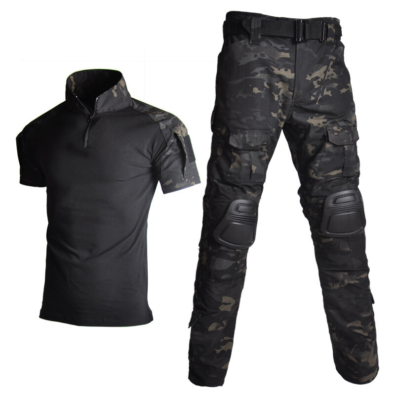 Combinaisons tactiques de Camouflage pour hommes, T-shirts genouillère, ensemble chemise et pantalon de Combat de l'armée de randonnée, Softshell militaire Airsoft Fish Camp FROG USA