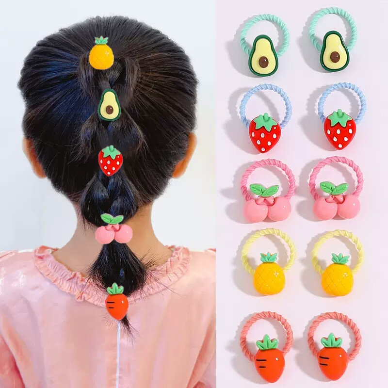 Bandas Elásticas pequeñas para el pelo para niña, accesorios para el cabello con dibujos de animales y flores, 10 Uds./Set