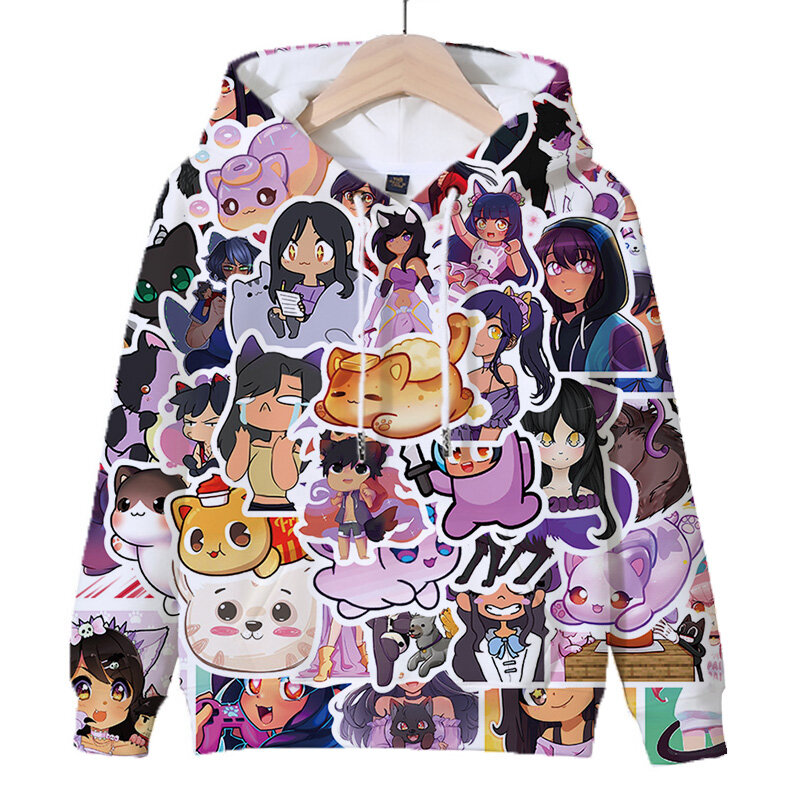New Aphmau 3D Print Hoodies Kids Girls Pullover Harajuku Sweatshirt Cartoon Tops Autumn Boys Sportswear Anime Children Clothes
