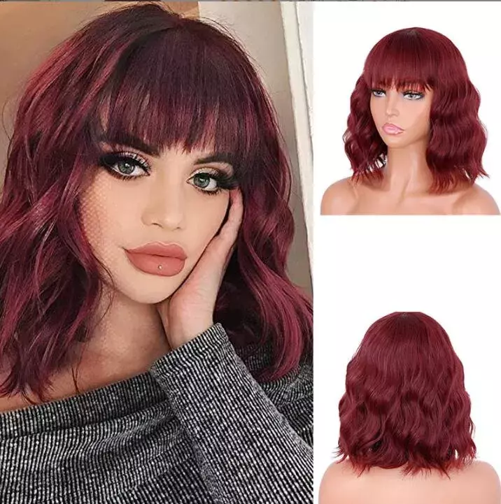 Wig penuh untuk wanita, 5 warna sedang panjang bergelombang untuk pesta Cosplay