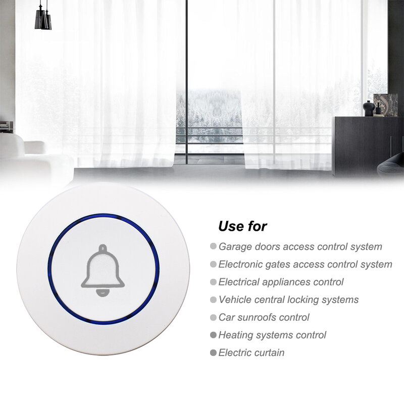 Garage Door Opener 1527 1CH Can Be Placed On The Wall Learning Code Switch Garage Door Doorbell Remote Control 433.92MHz