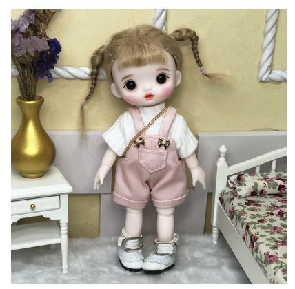 16cm Fashion Mini Wig BJD Doll Movable Joint Girl Dolls 3D Big Eyes Beautiful Cute DIY Toy Doll with Clothes Dress Up Doll