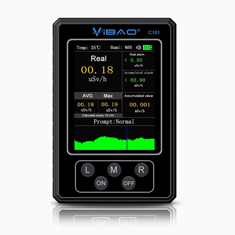Vibao C101 Real Time Nuclear Radiation Detector Geiger Counter Digital Β-Rays X-Rays Γ-Rays Tester Meter