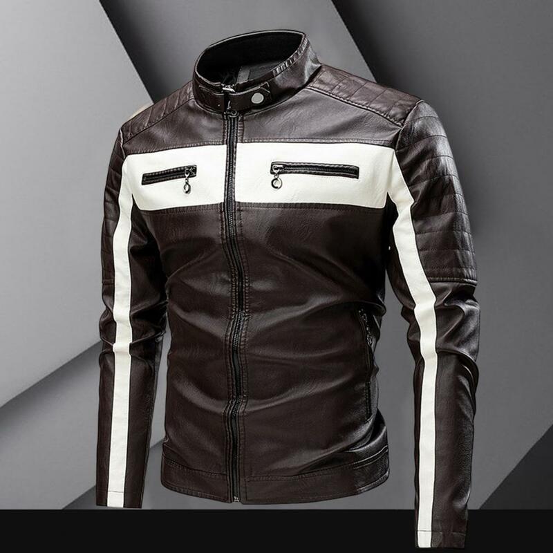 メンズ長袖イミテーションレザージャケット,クラシックなスタイルのジャケット,日常着に最適