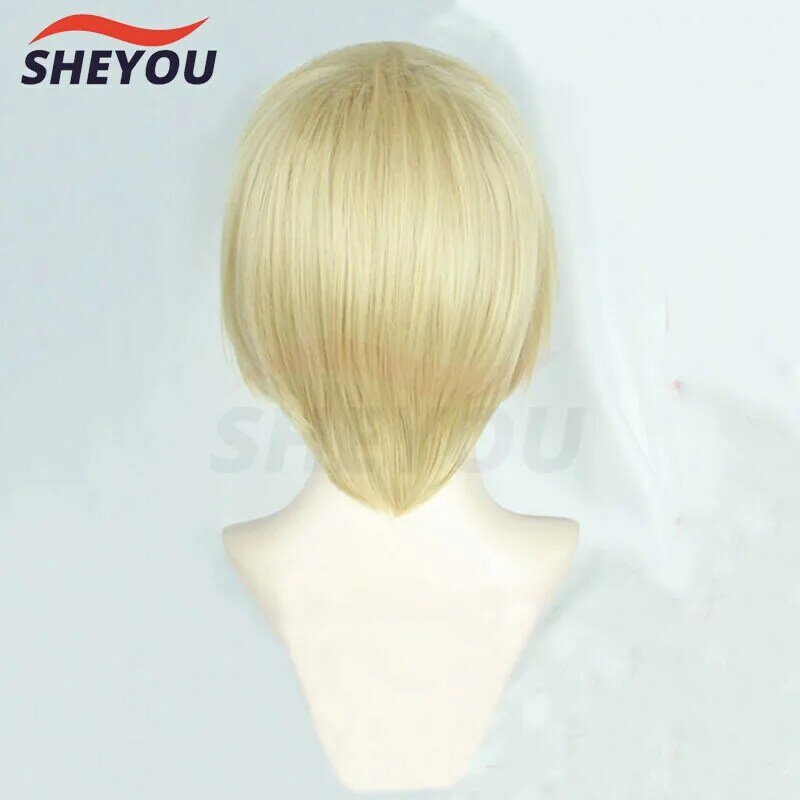 Anime Plisetsky Yurio Short Blonde Heat Resistant Synthetic Hair Halloween Party Wigs + Wig Cap