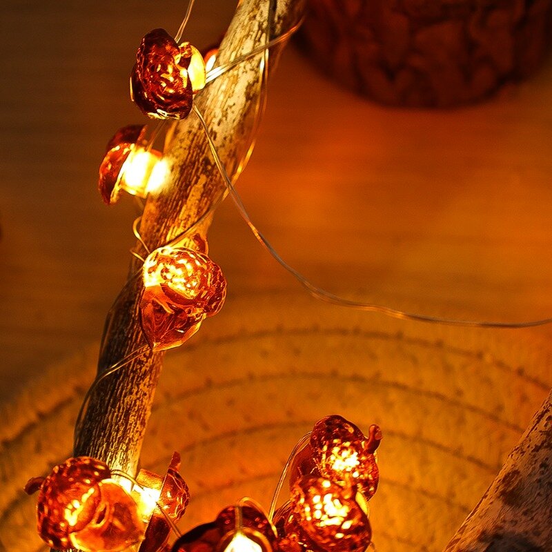 Bożonarodzeniowe światła łańcuch dekoracyjny LED szyszka sznurek zasilanie bateryjne świąteczna lampa girlandowa dekoracja dekoracje na przyjęcie domowe
