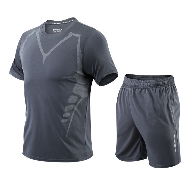 Abbigliamento sportivo da uomo di moda estiva t-shirt a maniche corte + pantaloncini Set da 2 pezzi tuta da Jogging maschile Set di abbigliamento Casual da uomo