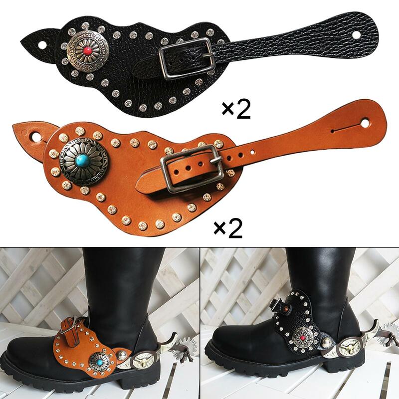 2Pcs Spur Strap with Buckle Protective Equipment for Training Horse Boots Cowboy