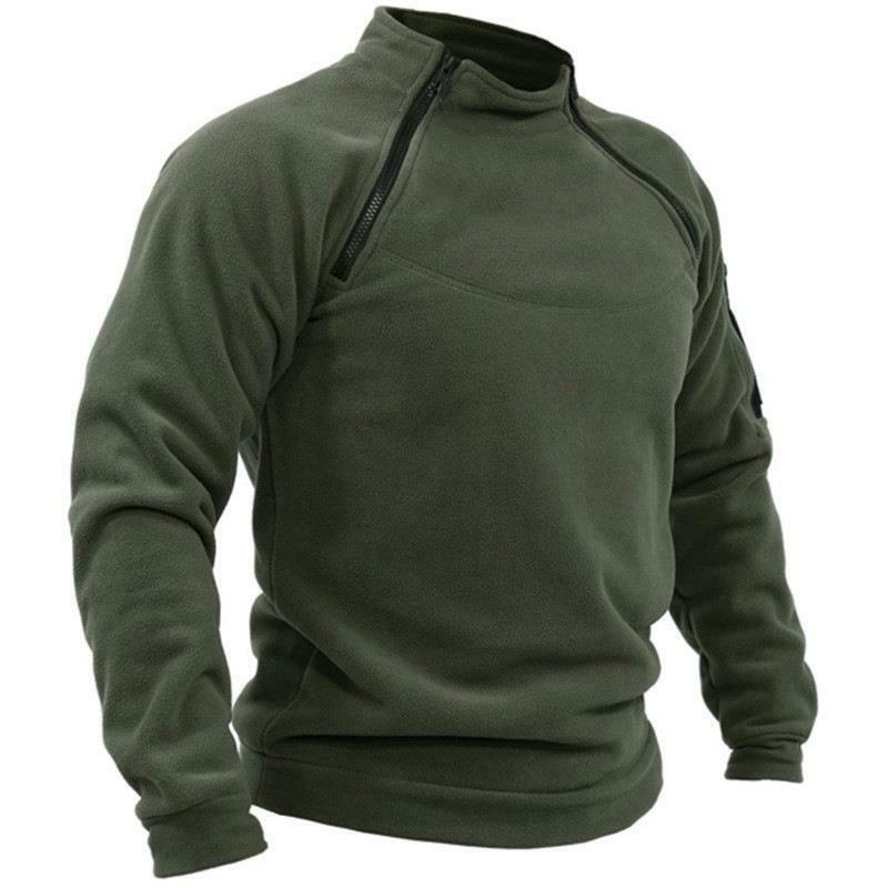 Men's Tactical Outdoor Jacket Hunting Clothes Warm Zippers Fleece Pullover Men Windproof Autumn Winter Coat Thermal Underwear