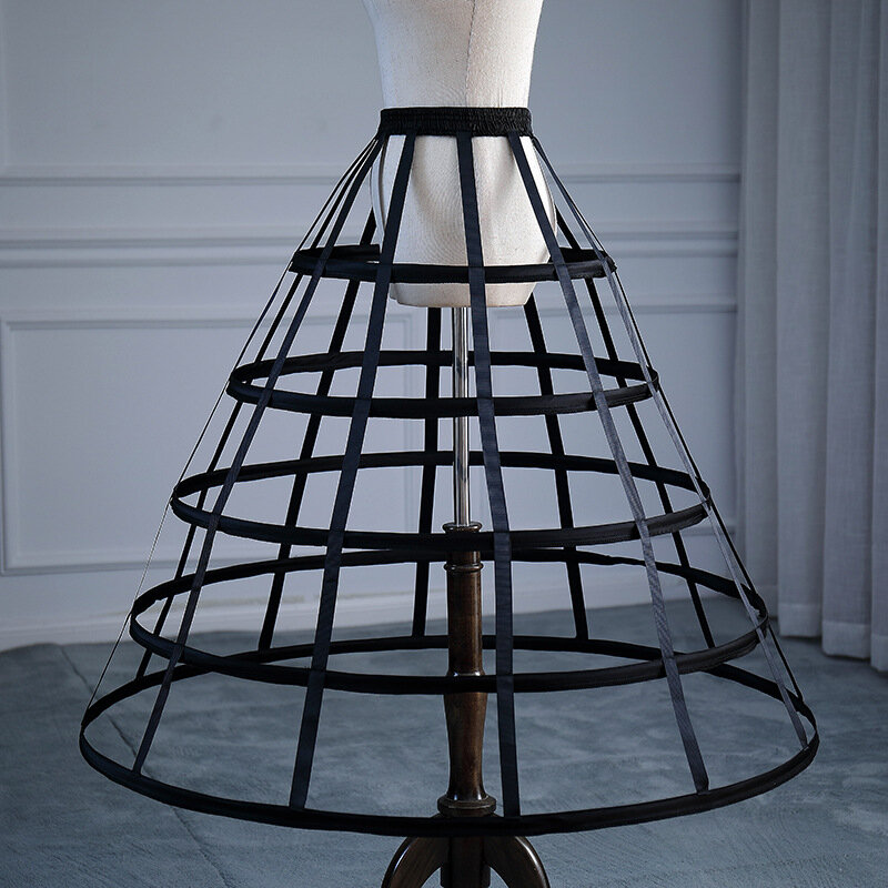 New Black Ballgown  Petticoat for Wedding Dress Fluffy 5 Hoops Skirt Underskirt Woman Crinoline for Wedding Dresses