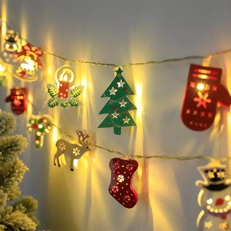 크리스마스 LED 조명 스트링 산타 클로스 엘크 눈사람 크리스마스 장식, 스트링 조명, 크리스마스 장식, 2023 새해 선물