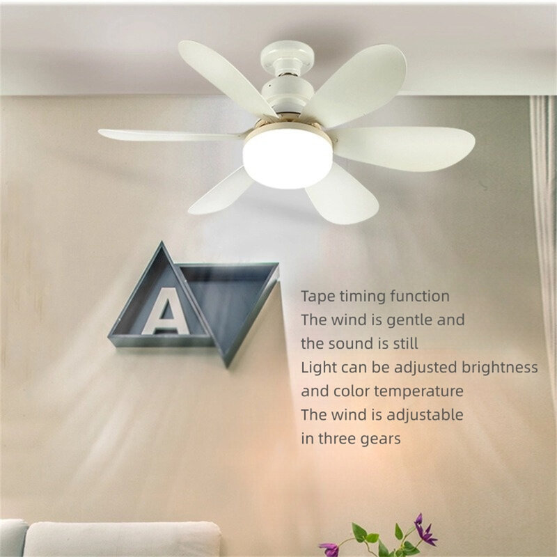 Lámpara de ventilador de enchufe, Base E26/E27, bombilla LED de Control remoto inalámbrico, reemplazo de ventilador de techo para dormitorio, sala de estar, cocina, balcón