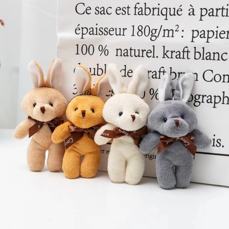 테디 토끼 인형 봉제 인형, 귀여운 토끼 토끼 봉제 장난감, 열쇠 고리, 창의적인 동물 가방 펜던트, 어린이 생일 선물, 15cm
