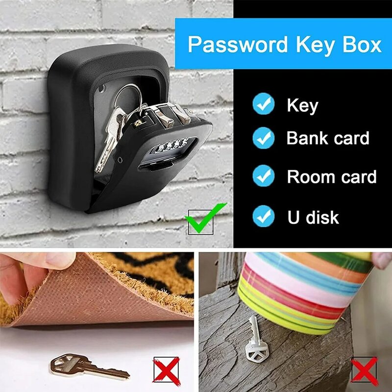 Kotak kunci kunci untuk luar kokoh dan tahan lama kotak kunci untuk kotak kunci rumah untuk kotak kunci cadangan dengan kode yang dapat diatur ulang untuk garasi rumah