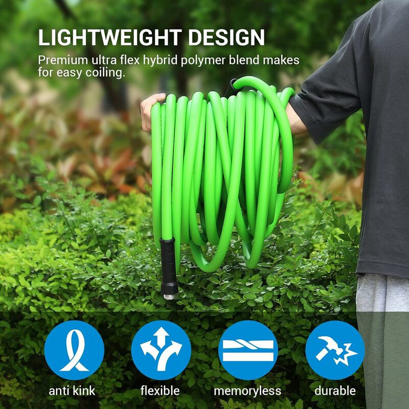 DEWENWILS Garden Hose 75 ft x 5/8" Water Hose with Swivel Handle Heavy Duty Lightweight Flexible Hose for Plants Car Yard