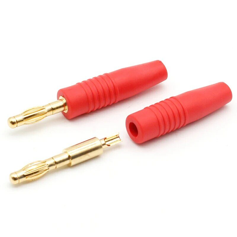 4pcs New 4mm Plugs Gold Plated Musical Speaker Cable Wire Pin Banana Plug Connectors