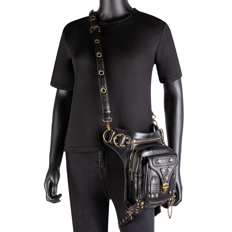 Винтажная Байкерская сумка Chikage в стиле стимпанк, женская сумка на одно плечо, многофункциональная сумка через плечо Y2K, забавная сумка в стиле панк