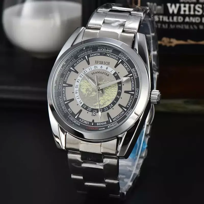 AAA Original Brand Watches For Mens Business Multifunction Full Stainless Steel Automatic Date Watch Classic Sports Quartz Clock