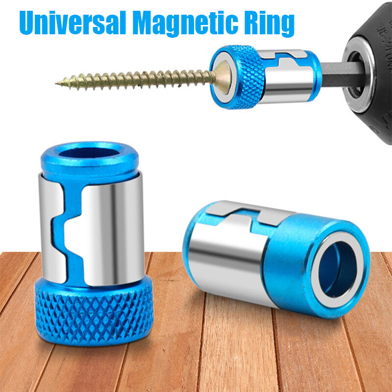 Punte per cacciavite ad anello magnetico in lega con anello magnetico universale da 6.35mm anello magnetico per punta da trapano con forte magnetizzatore anticorrosione