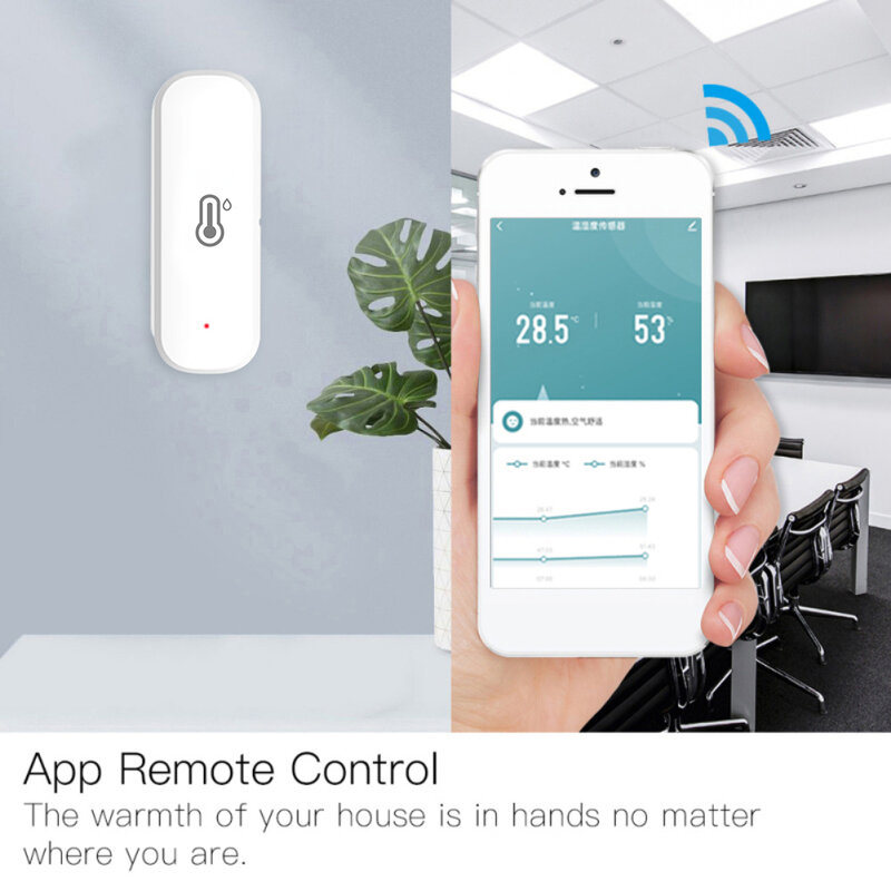 Sensor inteligente de temperatura y humedad para interiores, higrómetro, termómetro, Control de vida inteligente, compatible con asistente de Google y Alexa, Tuya
