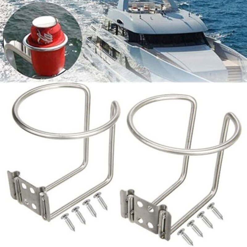 2x Cup Steel Car Boat Ring Cup portabottiglie portabottiglie per Marine Yacht Truck RV Camper portabicchieri portabicchieri per camion RV