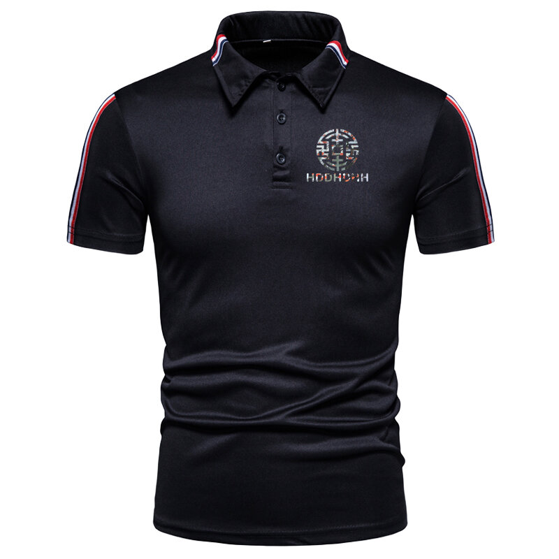 HDDHDHH Brand Printing Short Sleeve Lapel T-Shirt Men's Summer Loose Cool Polo Shirt Men's Short Sleeve Top