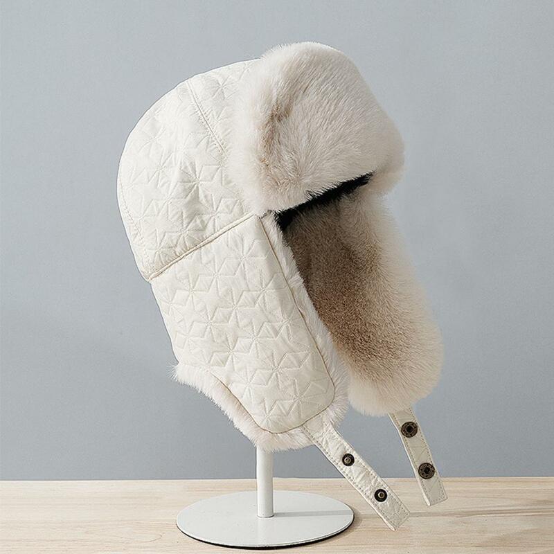 Стильная плюшевая шапка, уютная утолщенная Лыжная шапка с ушами для зимнего активного отдыха, мягкая защита для ушей, искусственная плюшевая шапка