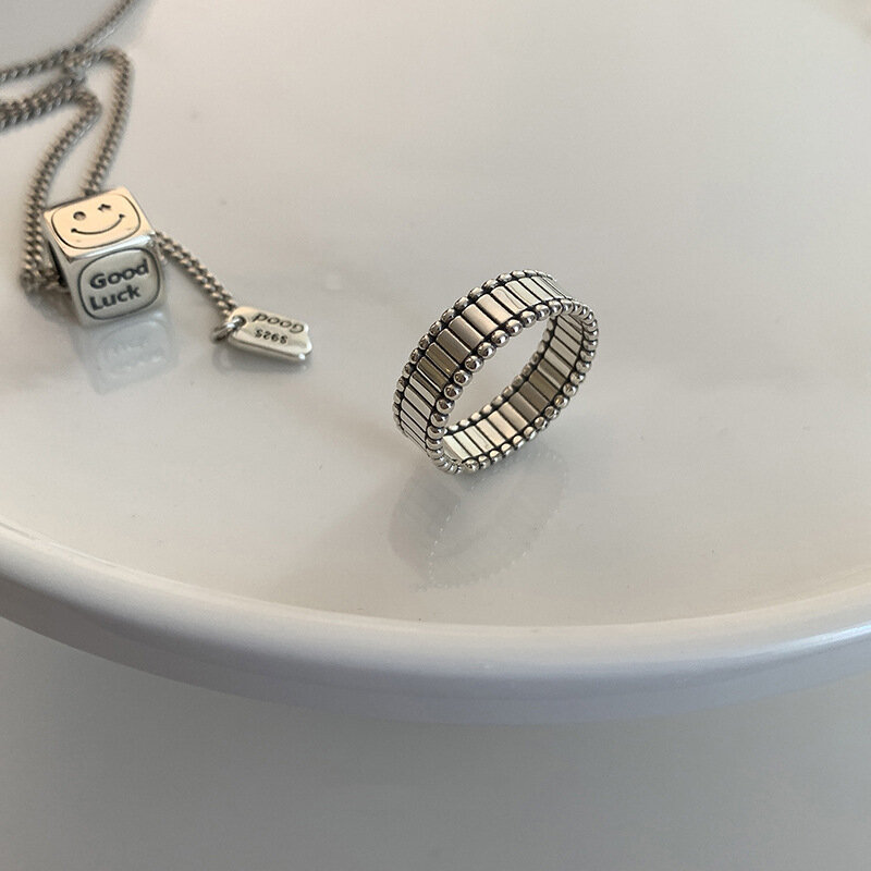 Кольца из стерлингового серебра 925 пробы, Модные Винтажные кольца в стиле хип-хоп для пар, дизайнерские украшения из тайского серебра, драгоценности, подарки на день рождения