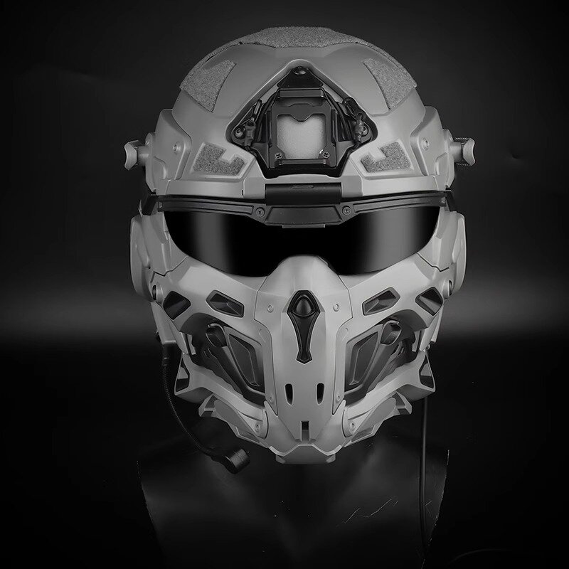 Защитный чехол из АБС-пластика для улицы со встроенной гарнитурой, многоцветная Защитная полевая маска на все лицо из CS-игры, тактический шлем