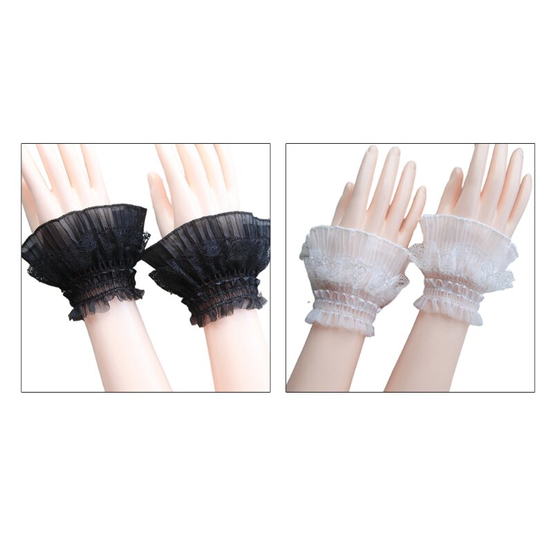 Layered Lace Cuff Stretch Bracelet False Sleeves Wrist Cuffs Autumn & Winter Wild Sweater Decorative Sleeves Wrist Sleev