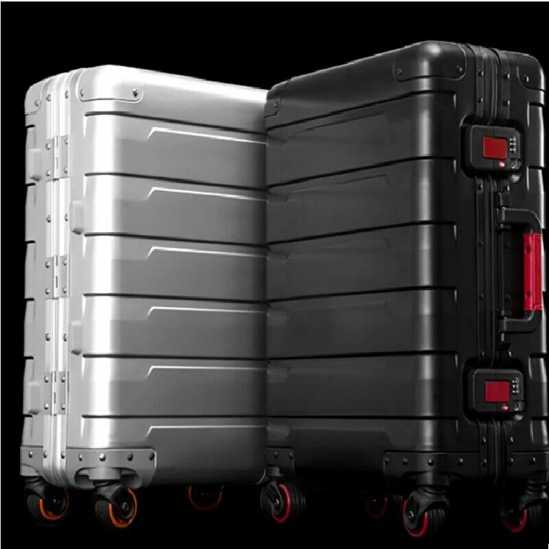 Высококачественный Дорожный чемодан из 100% алюминия, универсальный колесо 20 дюймов, роскошный чемодан для ручной клади